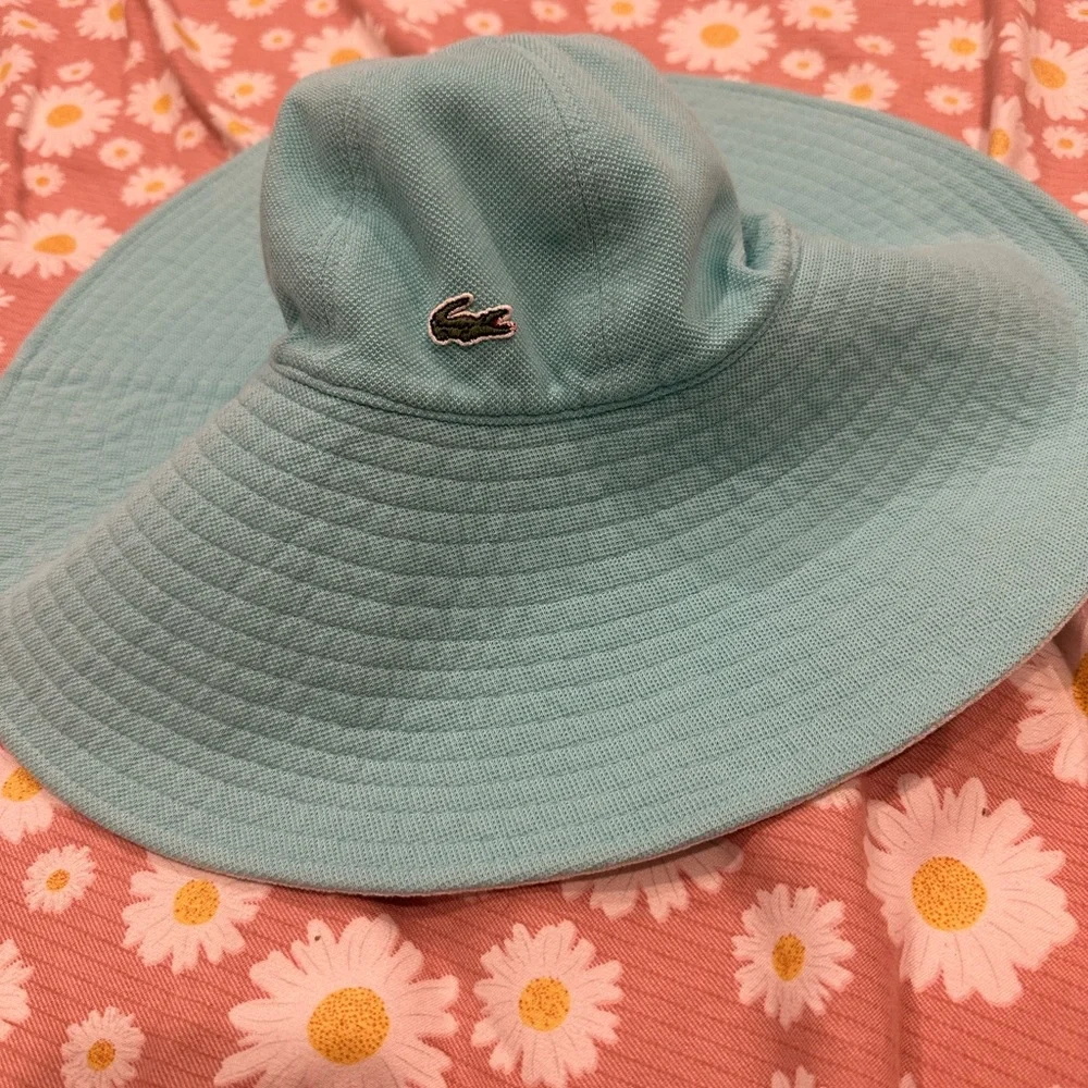 Lacoste Sky Blue/ aqua blue reversible Sun Hat - Picture 8 of 13